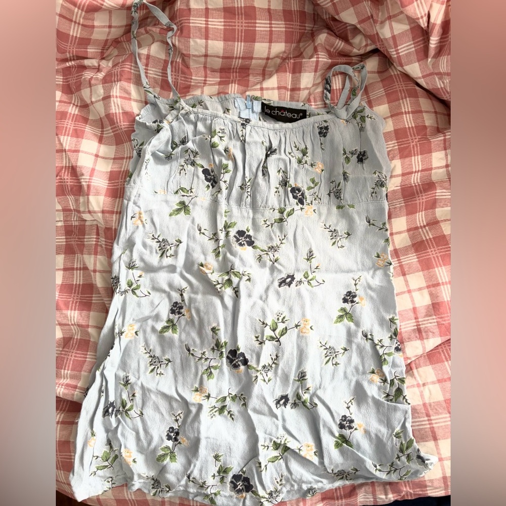 LE CHATEAU Blue Floral Camisole Top, Size XS/S